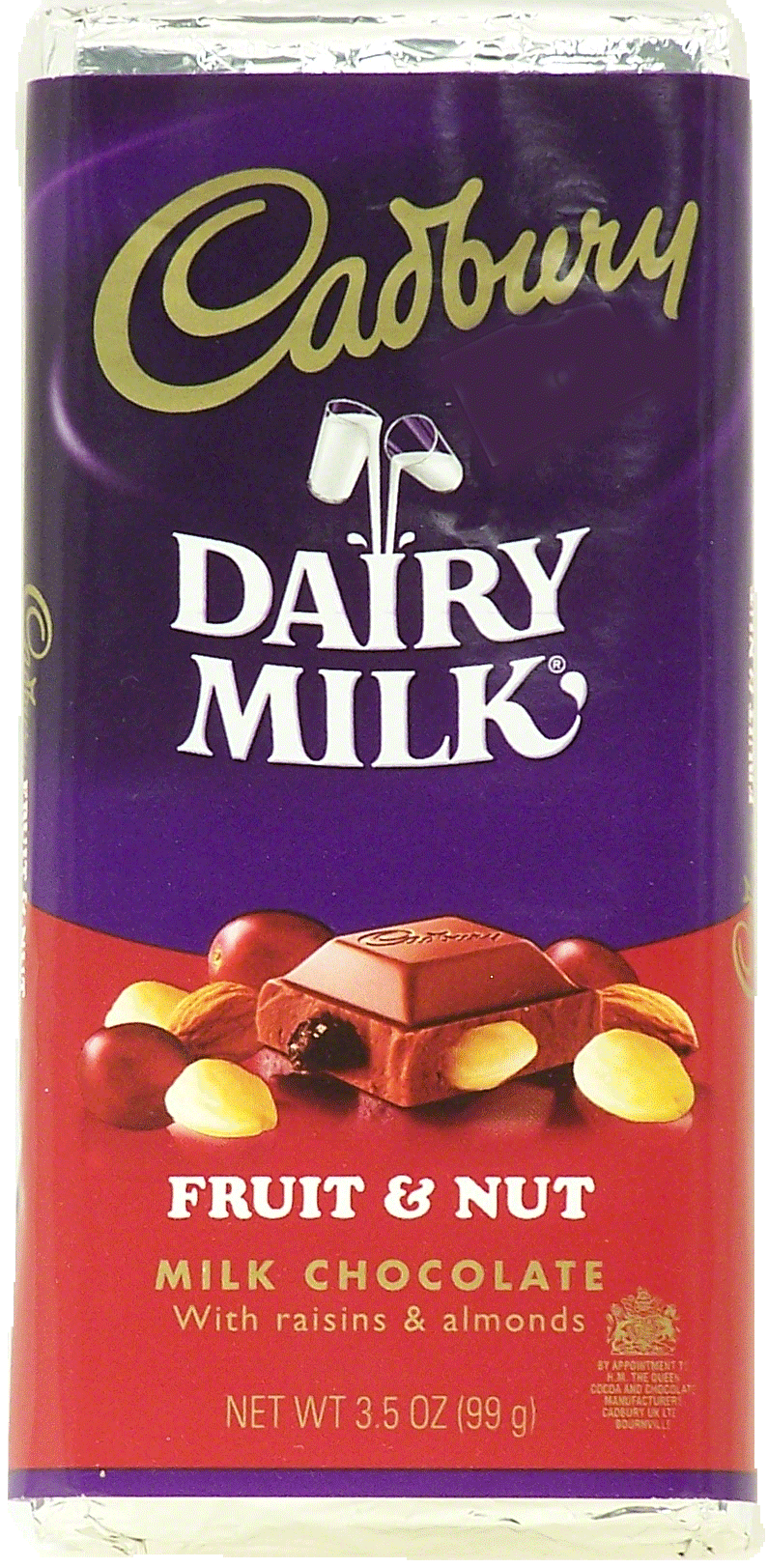 Cadbury Dairy Milk milk chocolate bar with raisins & almonds Full-Size Picture